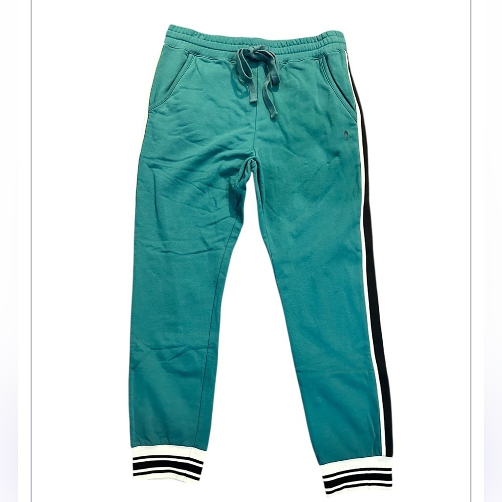 Women's  HPE Everyday Pant Teal Joggers with Black/White Stripe Medium 28”  NWT